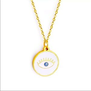 NWT gold plated eye pendant necklace somena